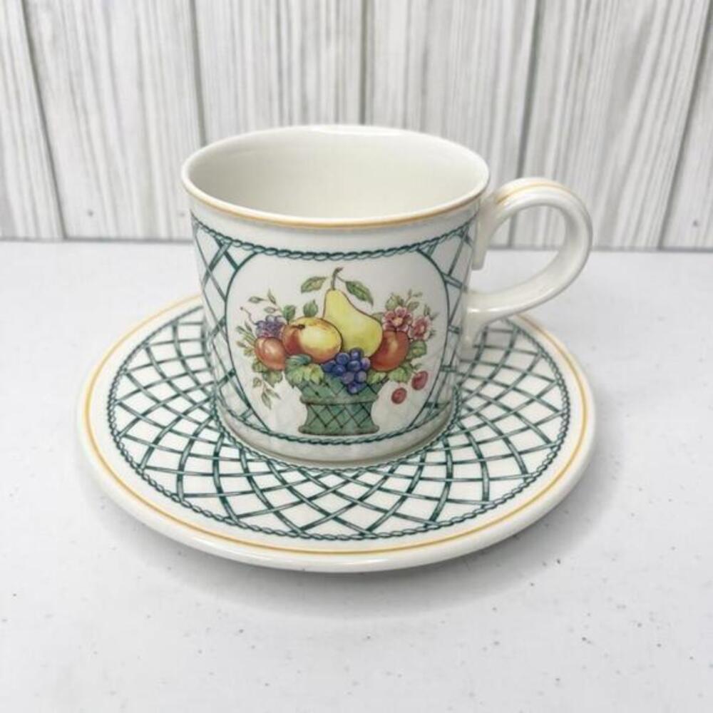 Villeroy & Boch Basket Cup and Saucer‎ Set Floral Bouquet